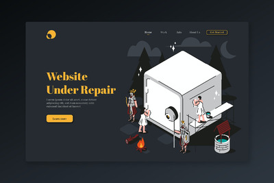 网站维护中状态页创意模板(AI,SVG,PNG,JPG)