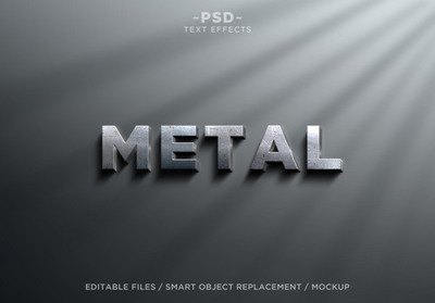 3D逼真金属效果样机[PSD]
