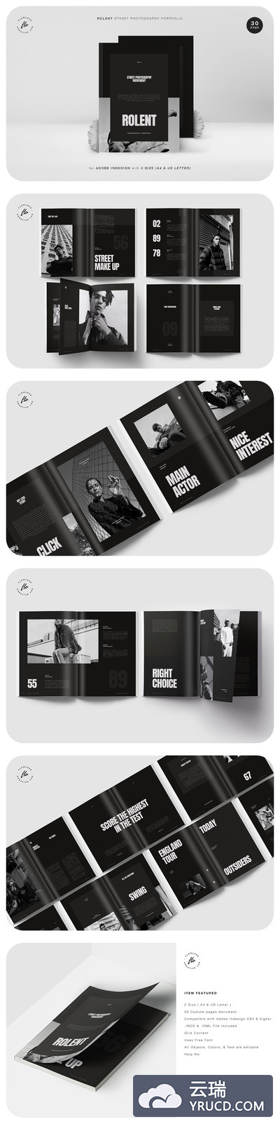 简约流行风格的时尚杂志品牌手册画册宣传册房地产楼书设计模板