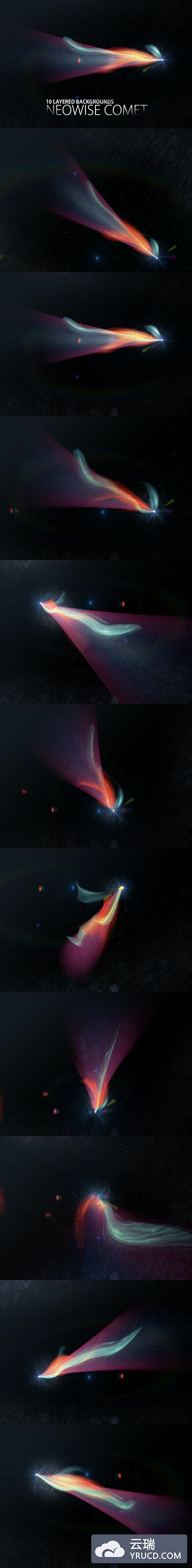 时尚绚丽彗星尾巴星空宇宙背景底纹纹理集合