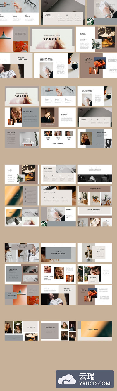 时尚高端简约优雅多用途创意商业powerpoint幻灯片演示模板（pptx）