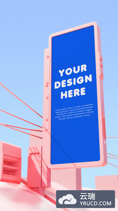 垂直广告牌或商店招牌样机[PSD]