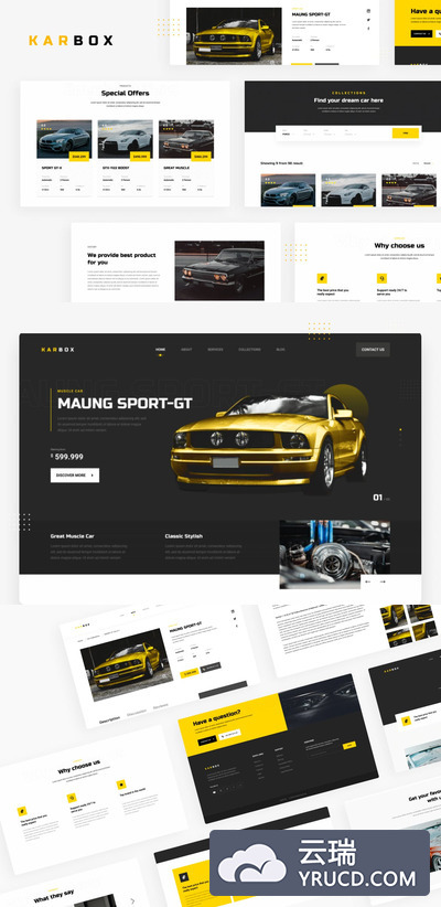 卡博克汽车经销商网站Figma PSD模板(FIG,PSD)