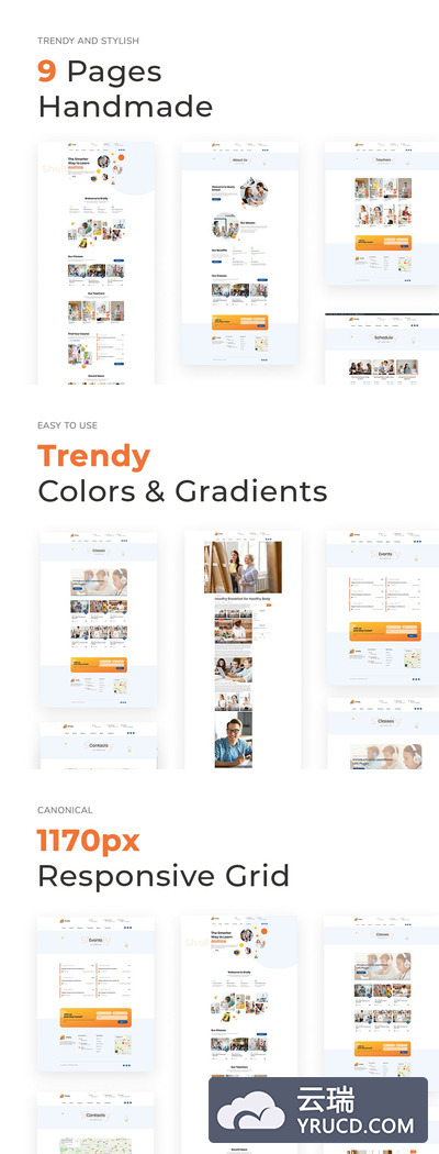 学校&培训班官网设计模板(SKETCH)