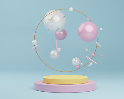 3D抽象极简几何背景[JPG]