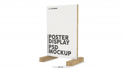 A3格式的垂直海报显示样机[PSD]