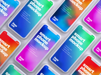 可编辑的背景墙手机展示样机[PSD]