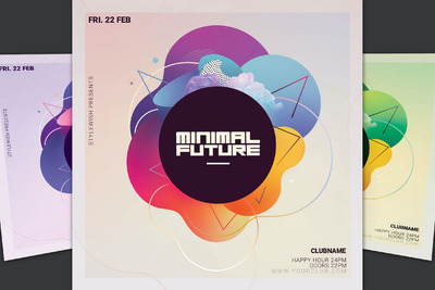 极简主义未来风格海报传单模板（PSD）