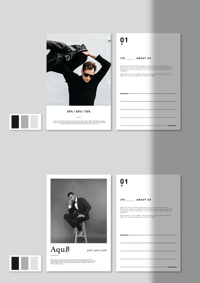 干净简洁时尚明信片模板（AI,INDD,PSD）