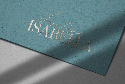 压花银色标志模型在再生纸上样机（PSD）