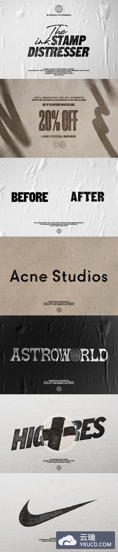 墨水图章压印效果一键式ps动作