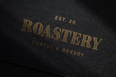 凹入的金色标志logo模型样机（PSD）