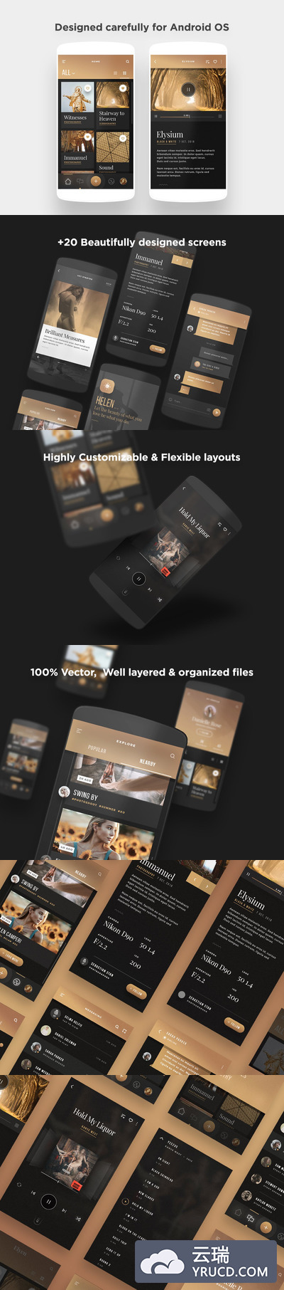 时尚安卓Android APP UI Kit套装模板（PSD,XD,SKETCH,FIG）