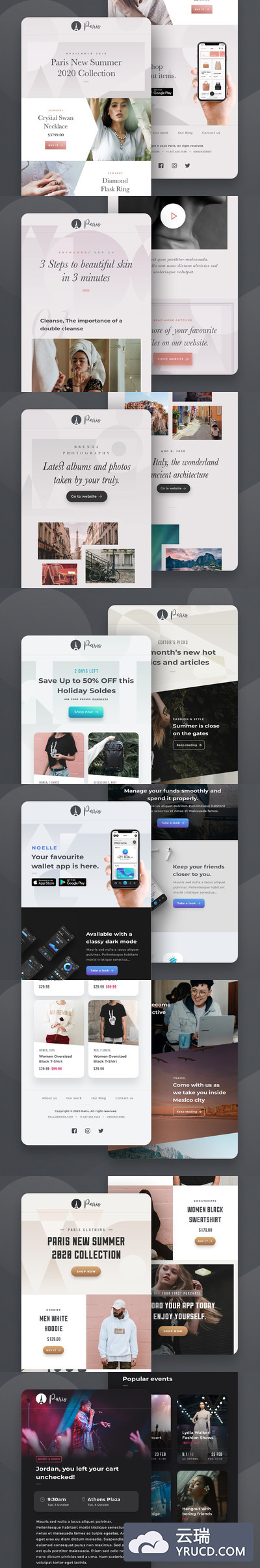 时尚电子邮件网页模板（FIG,XD,SKETCH,PSD）