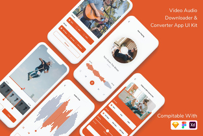 小视频音频下载器和转换器应用程序APP UI KITS
