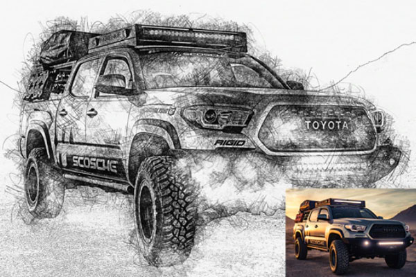 手绘素描绘画效果ps动作下载