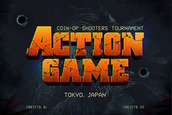 复古80年代像素游戏经典文字效果psd模板