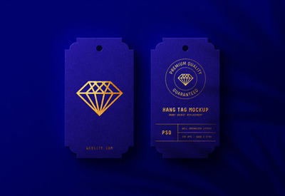 蓝色高端吊牌logo样机[PSD]