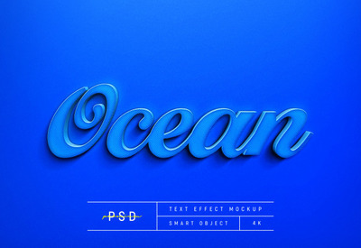 可定制的蓝色文本样式效果[PSD]