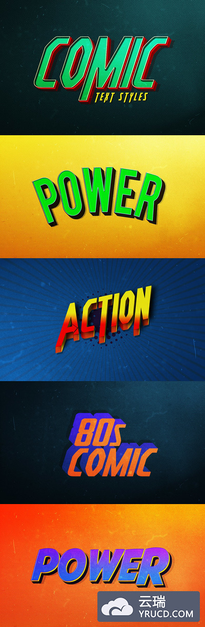 个性漫画图层样式字体（PSD）