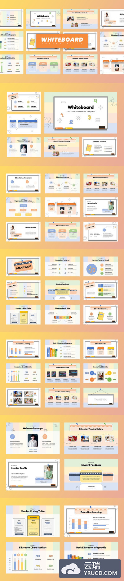 简约时尚清新可爱教育powerpoint幻灯片演示模板（pptx）