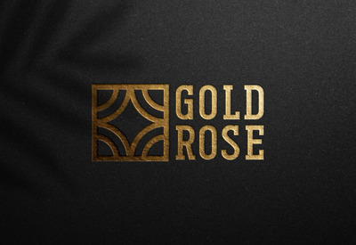 黑色纸张上的金色logo样机[PSD]