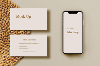 自然风的商业名片样机（PSD）