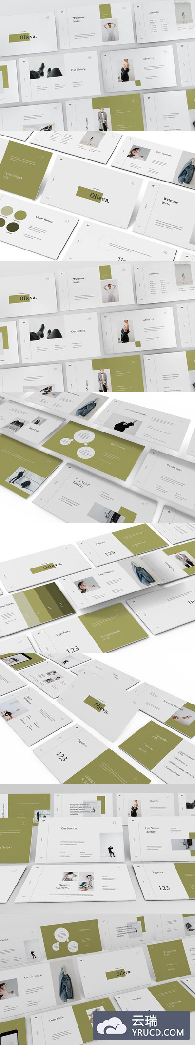 简约优雅时尚多用途品品牌推广指南powerpoint幻灯片演示模板（pptx）