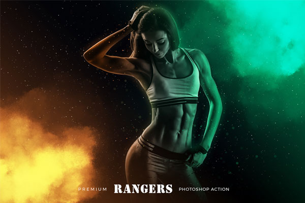 战争游骑兵抽象照片效果ps特效动作