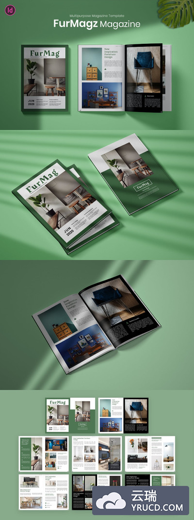 优雅时尚简约清新高端多用途的高品质杂志房地产楼书品牌手册画册宣传册设计模板