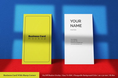 现代垂直尖角名片样机[PSD]