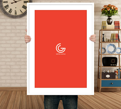 高端的海报框架样机