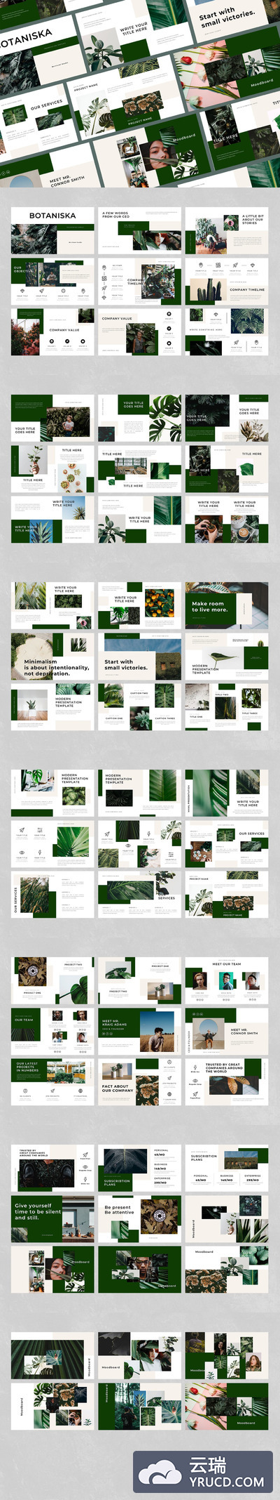 时尚高端优雅清新多用途的高品质powerpoint幻灯片演示模板（pptx）