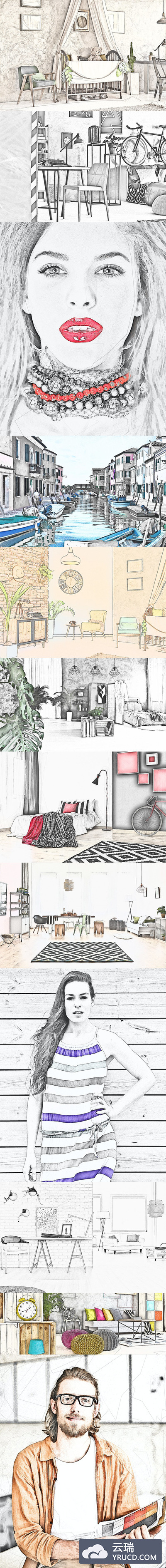 铅笔素描PS动作