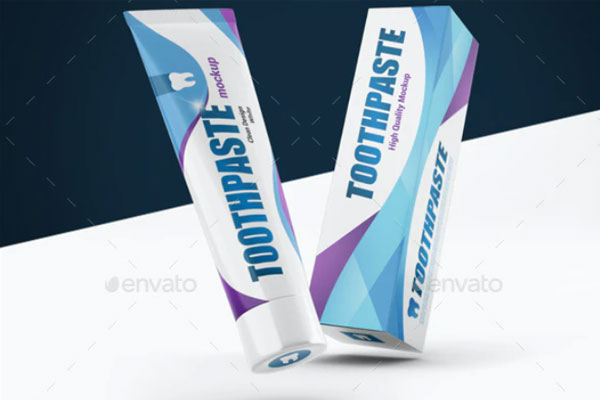 牙膏软管&盒子包装设计样机模板