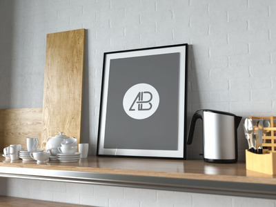 厨房海报框架样机