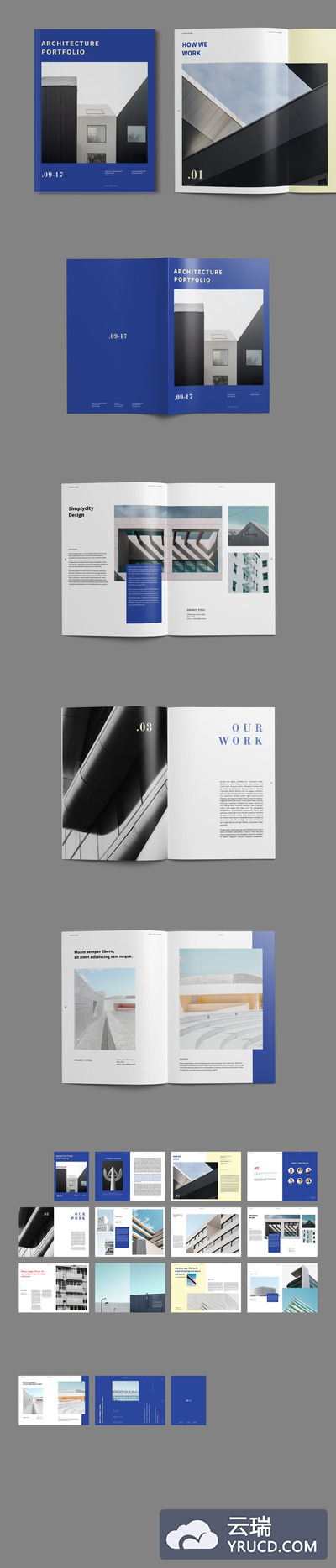 高品质的房地产楼书杂志宣传册画册设计模板