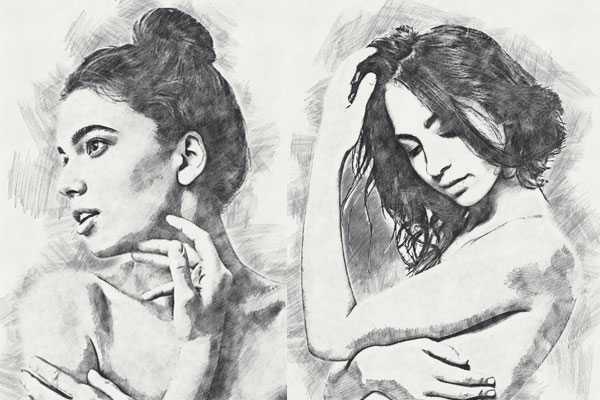 铅笔素描艺术绘画效果ps动作下载