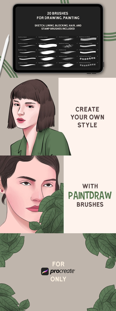 人物绘画Procreat笔刷(brushset)