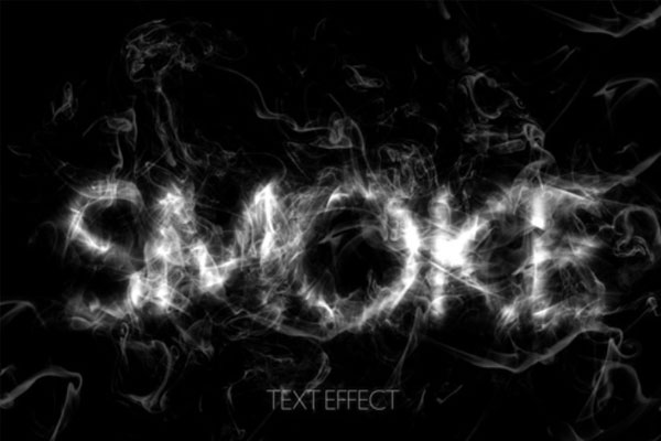 逼真的烟雾文字效果样机psd素材