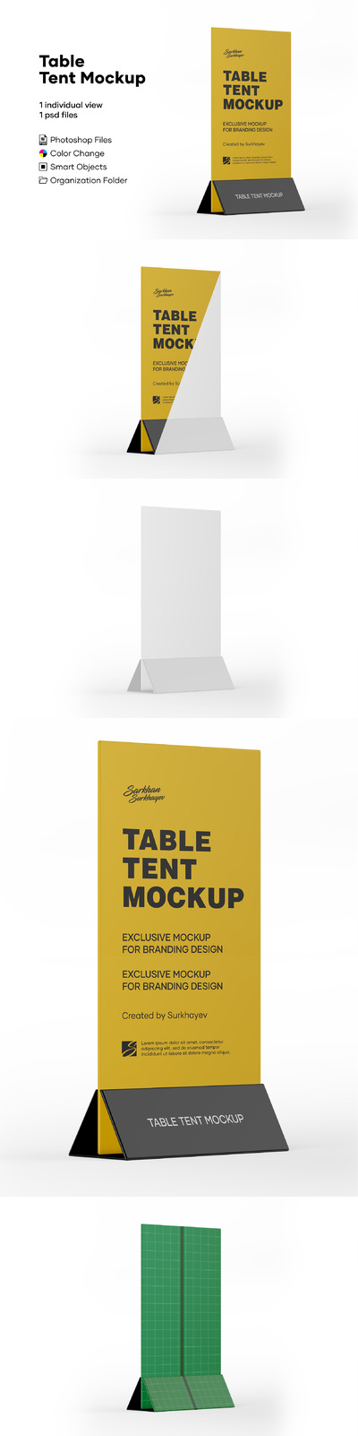 塑料材质餐桌卡广告设计样机模板