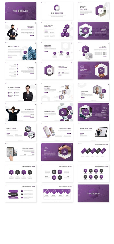 紫色时尚简约PPT模板（PPTX）