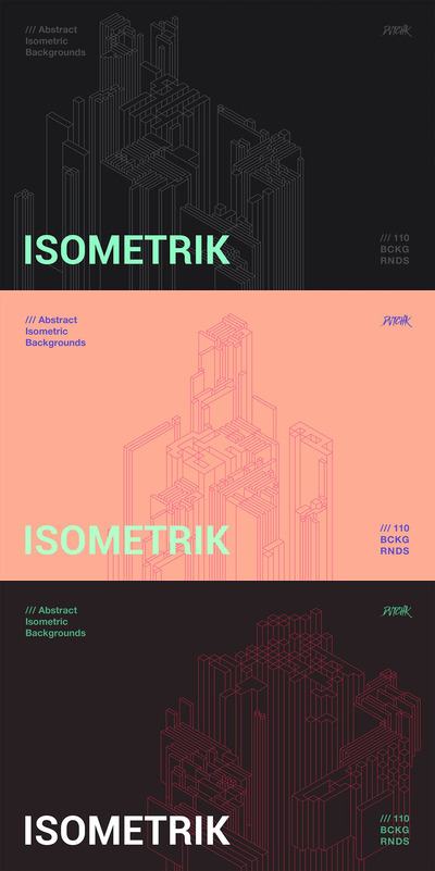 等距抽象几何背景素材