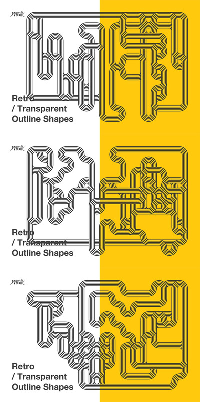 复古|透明轮廓形状背景（PNG,PSD）