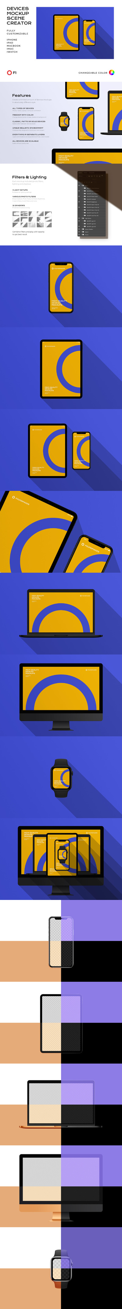 苹果响应式设备屏幕预览样机模板