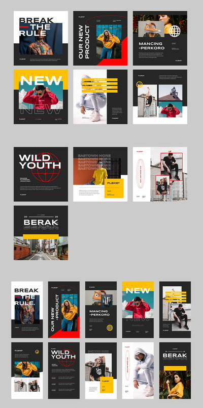 时尚的手机社交竖版PPT模板（PPTX）