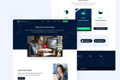 在线课程网课 - 网页 UI 着陆页模板下载（SKETCH,FIG）