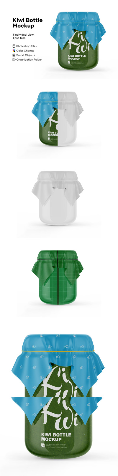 猕猴桃果酱罐子包装设计样机模板