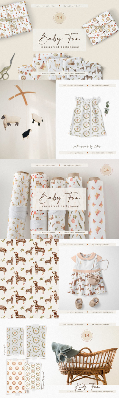 高品质的时尚高端优雅孩子童趣可爱墙纸背景底纹纹理集合