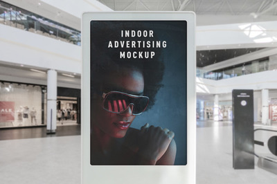 商场商铺室内广告垂直海报模型[PSD]